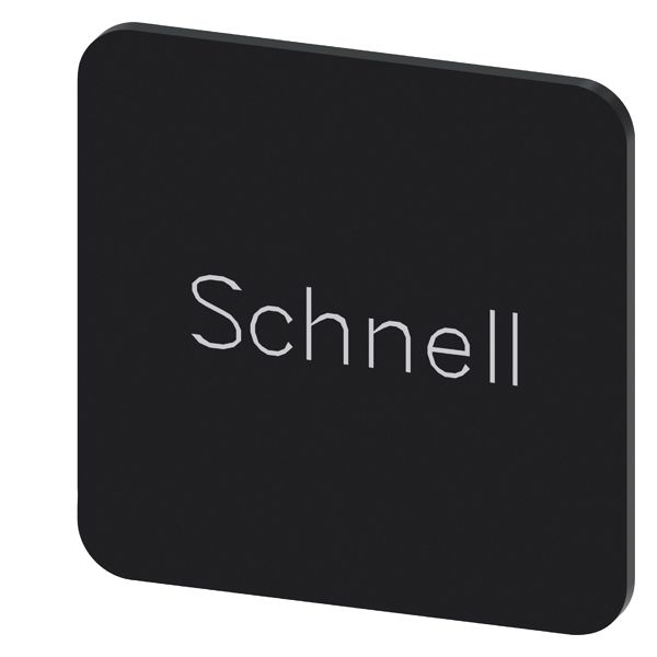 LABELING PLATE SELF-ADHESIVE FOR ENCLOSURE, LABEL SIZE 22 X 22MM, LABEL BLACK, LETTERING WHITE, WITH INSCRIPTION SCHNELL