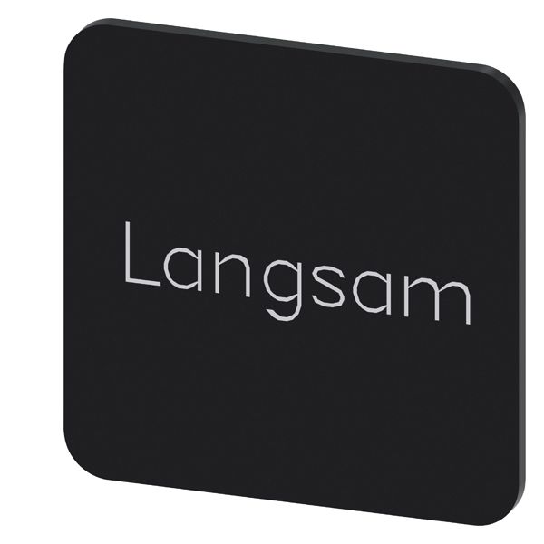 LABELING PLATE SELF-ADHESIVE FOR ENCLOSURE, LABEL SIZE 22 X 22MM, LABEL BLACK, LETTERING WHITE, WITH INSCRIPTION LANGSAM