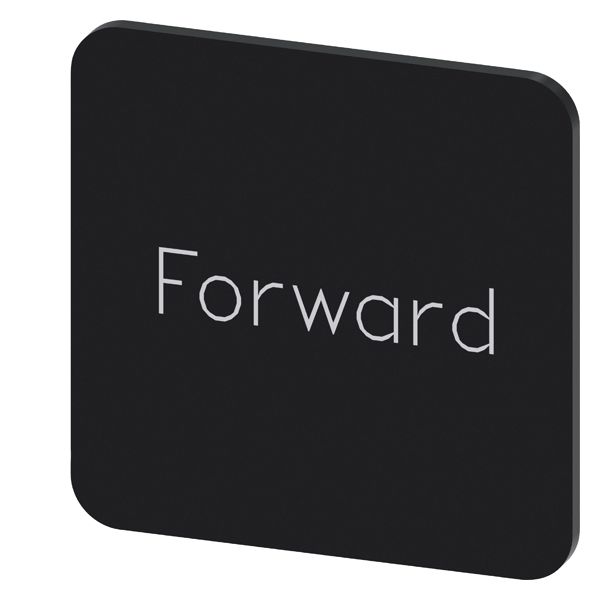 Labeling plate self-adhesive for enclosure, label size 22 x 22mm, label black, lettering white, with inscription forward
