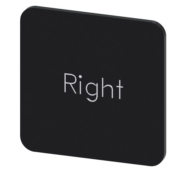 LABELING PLATE SELF-ADHESIVE FOR ENCLOSURE, LABEL SIZE 22 X 22MM, LABEL BLACK, LETTERING WHITE, WITH INSCRIPTION RIGHT