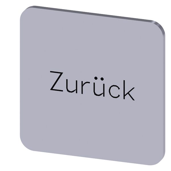 LABELING PLATE SELF-ADHESIVE FOR ENCLOSURE, LABEL SIZE 22 X 22MM, LABEL SILVER,LETTERING BLACK, WITH INSCRIPTION ZURUECK