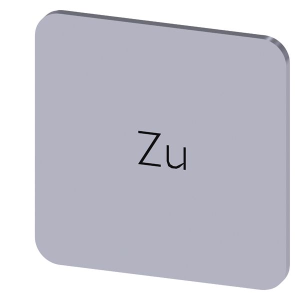 LABELING PLATE SELF-ADHESIVE FOR ENCLOSURE, LABEL SIZE 22 X 22MM, LABEL SILVER,LETTERING BLACK, WITH INSCRIPTION ZU