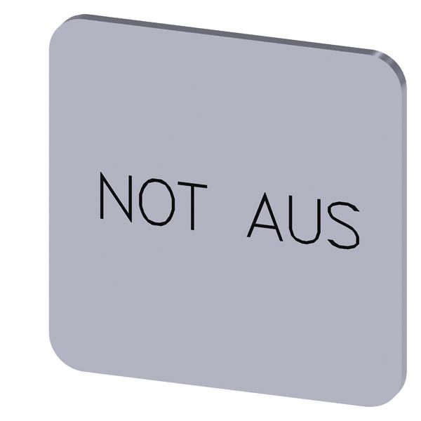 LABELING PLATE SELF-ADHESIVE FOR ENCLOSURE, LABEL SIZE 22 X 22MM, LABEL SILVER,LETTERING BLACK, WITH INSCRIPTION NOT-AUS