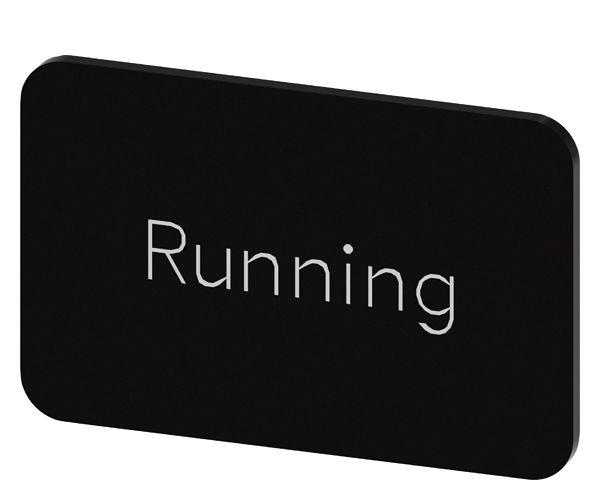 Labeling plate snap-on or self-adhesive for label holder, label size 17.5 x 27mm, label black, lettering white, with inscription running
