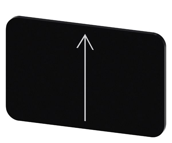 3SU19000AD160QS0 804766077395 LABELING PLATE SNAP-ON OR SELF-ADHESIVE FOR LABEL HOLDER, LABEL SIZE 17.5 X 27MM, LABEL BLACK, LETTERING WHITE, WITH GRAPHIC SYMBOL ARROW UP