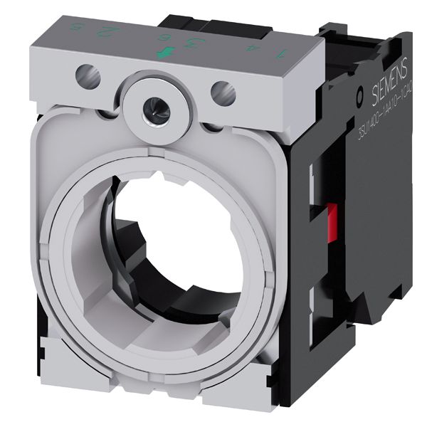 Holder for 3 modules, metal, 1NC, screw terminal