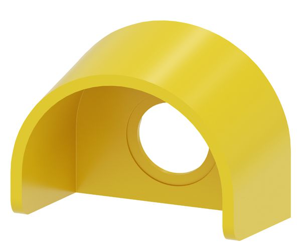 Protective collar for em. stop mushroom pushbutton, without or with ronis lock,yellow, plastic