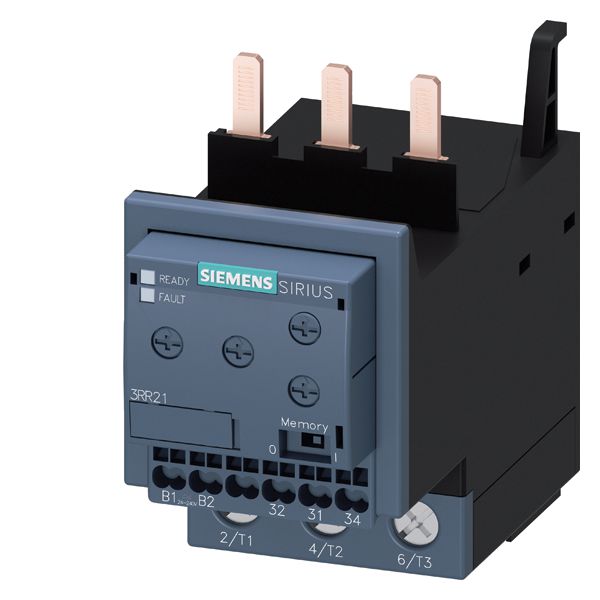 MONITORING RELAY ATTACHABLE TO CONTACTOR 3RT2, SIZE S00 BASIC, ANALOG ADJUSTMENT APPARENT CURRENT MONITORING 8 - 80 A, 50-60 HZ, 2-PHASE SUPPLY 24-240 V AC/DC 1 CO CONTACT MONITORING FOR CURRENT OVERSHOOT/UNDERSHOOT PHASE FAILURE, WIRE BREAK WITH OR W/O ERROR LOG ON-DELAY 0-60 S SPURIOUS PEAK SUPPR.0-30 S SWITCHING HYSTERESIS 6% SPRING-LOADED TERMINAL