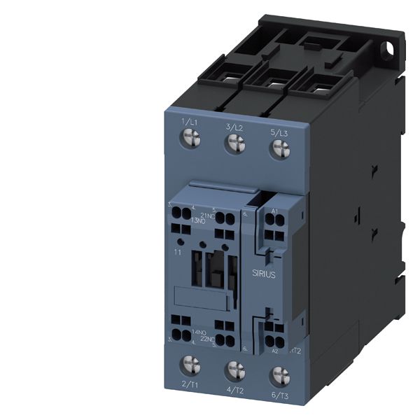 CONTACTOR,AC3 22KW/400V, 1NO+1NC, 20-33VAC/DC, COM.CAP. WITH VARISTOR, 3-POLE, SIZE S2, SPRING-TYPE TERMINAL