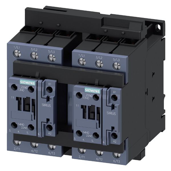 Rev. comb., AC3 18.5KW/400V, 110V AC 50HZ/120v 60HZ, 3-pole, size s2 screw connection electr. and mech. interlock 2NO integr.