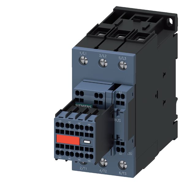 CONTACTOR,AC3 22KW/400V, 2NO+2NC, 20-33V AC/DC, WITH VARISTOR, 3-POLE, SIZE S2,SPRING-TYPE TERMINAL, AUXILIARY CONTACT INSEPARABLE