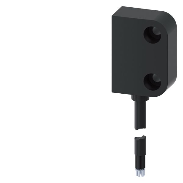 Magnetically-operated switch, contact block, rect. small 26x36mm, for door hinges on left, contact elements safety contacts 2NC, signaling contact 1NC, with 3mconnection cable, without led, matching solenoid 3SE6714-3ca or offset by 90 degr. 3SE6724-3ca