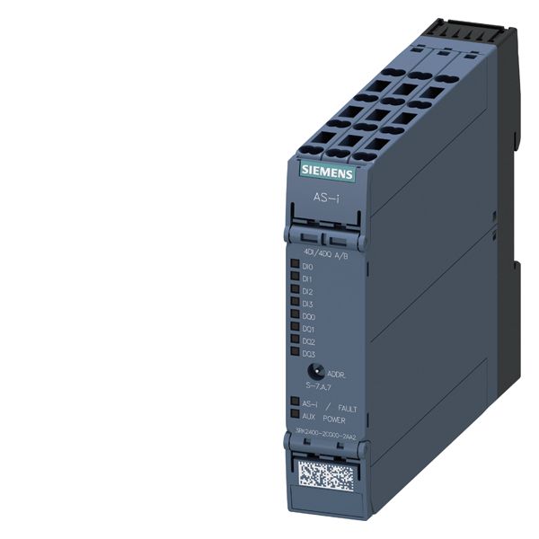 AS-I SLIMLINE COMPACT MODULE IP20. A/B-SLAVE DIGITAL 4DI/4DQ SPRING-LOADED TERMINALS. 22.5MM 4X INPUT FOR 3-WIRE SENSOR SENSOR SUPPLY SWITCHABLE 4X OUTPUT TRANSISTOR 2A