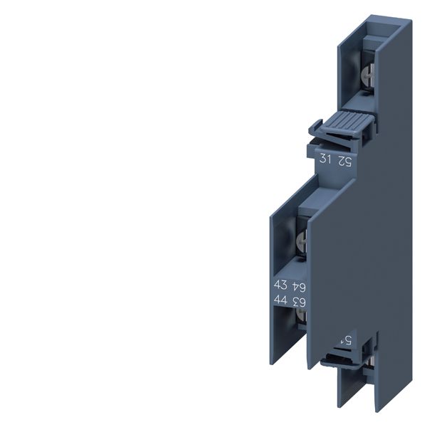Lateral aux.switch block,side, 1NO+1NC, curr.path 1NC, 1NO, for motor contactors, sz s0, ring cable lug connection r 31/32, 43/44 l 51/52, 63/64