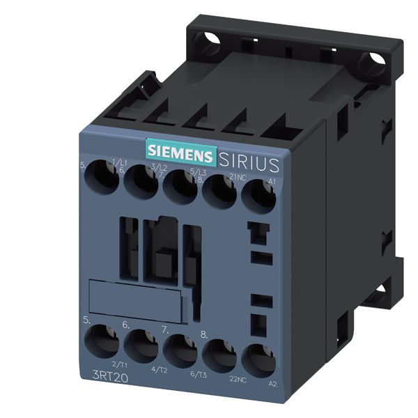 CONTACTOR, AC-3, 3KW/400V, 1NC, AC 220V, 50/60 HZ, 3-POLE, SZ S00 SCREW TERMINAL