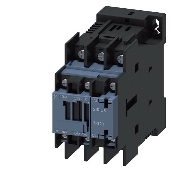 Contactor, AC-3, 5.5KW/400V, 1NO+1NC, DC 24V, 3-pole, sz s0 ring cable lug connection