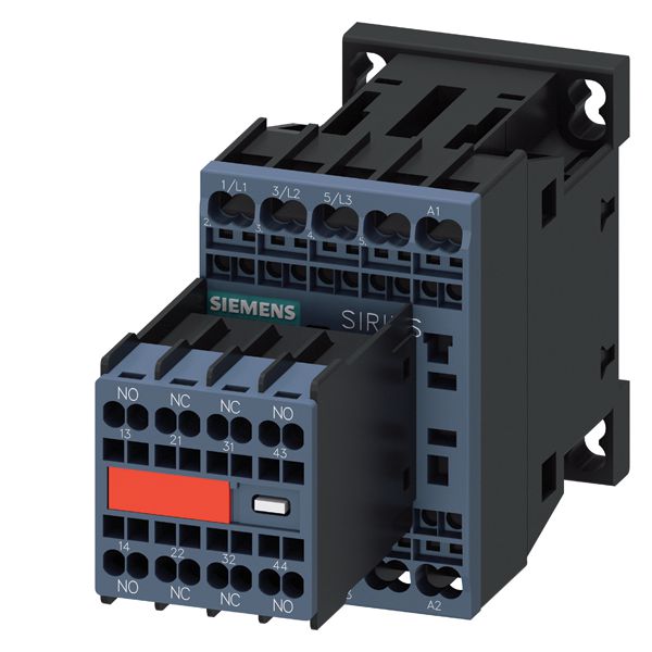 Contactor, AC-3, 4KW/400V, 2NO+2NC, DC 24V, 3-pole, sz s00 spring-loaded terminal permanent aux. switch for suva applications
