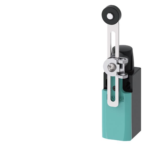 Position switch Metal enclosure 31 mm according to EN 50047 Device connection 1x (M20 x 1.5) Rotary actuator right/left 1 NO/2 NC s low-action contacts adjustable, with adjustable-length Metal lever, 100 mm long and plastic roller 19 mm