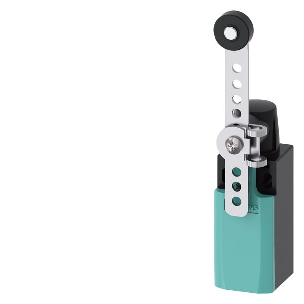 Position switch Metal enclosure 31 mm according to EN 50047 Device connection 1x (M20 x 1.5) 1 NO/2 NC quick action contacts Rotary actuator right/left adjustable with adjustable-length Metal lever, 100 mm long with positive fit (grid hole), and plastic