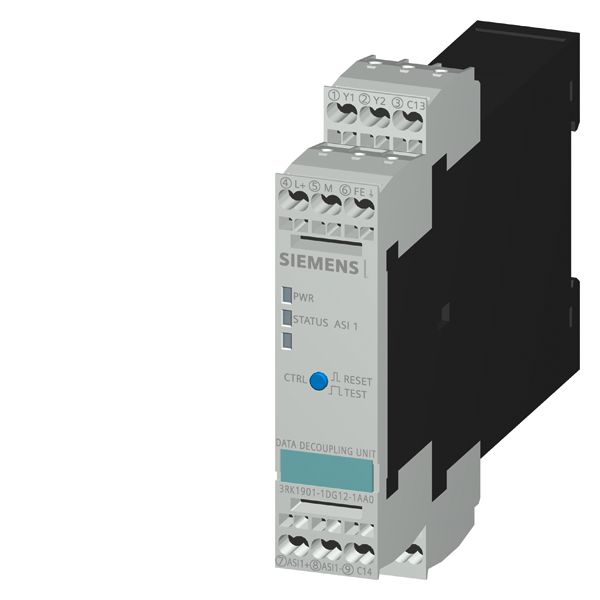 As-i data decoupl 1 x 4a spring as-interface single data decoupling unit, IP20,slimline s22.5 spring-loaded terminals, module width 22.5 mm, in 24 v / 30 V DCout 1 x as-i, 4 a integr. overload protection, integr. earth fault detection, signaling contact, remote reset
