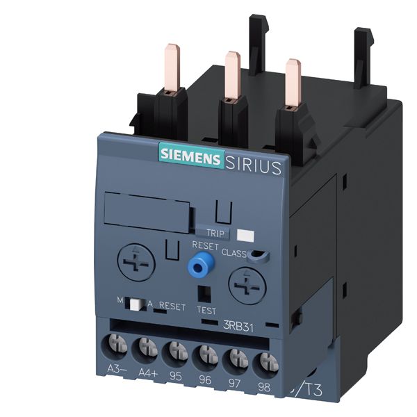 Overload relay 1...4 a for motor protection size s0, class 5...30 contactor ass. main circuit screw conn. aux.circuit screw conn. manual-autom.-reset int. ground fault detection