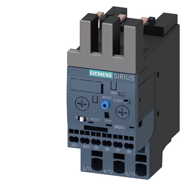 OVERLOAD RELAY 0.32...1.25 A FOR MOTOR PROTECTION SIZE S0, CLASS 5...30 CONTACTOR ASS. MAIN CIRCUIT SPR.-LOAD.TERM. AUX.CIRCUIT SPR.-LOAD.TERM. MANUAL-AUTOM.-RESET INT. GROUND FAULT DETECTION