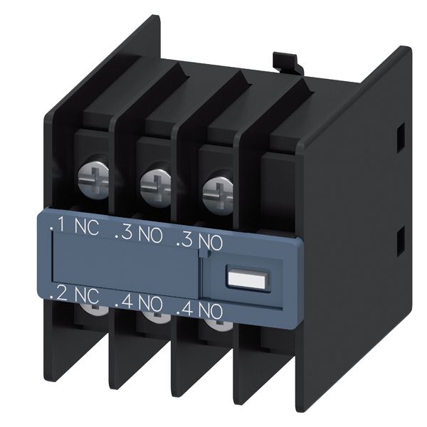 AUX.SWITCH BLOCK,FRONT,2NO+1NC, CURR.PATH 1NC, 1NO, 1NO, F. CONT. RELAYS A. MOTOR CONT., SZ S00 AND S0, RING CABLE LUG CONNECTION .1 / .2,.3 / .4,.3 / .4