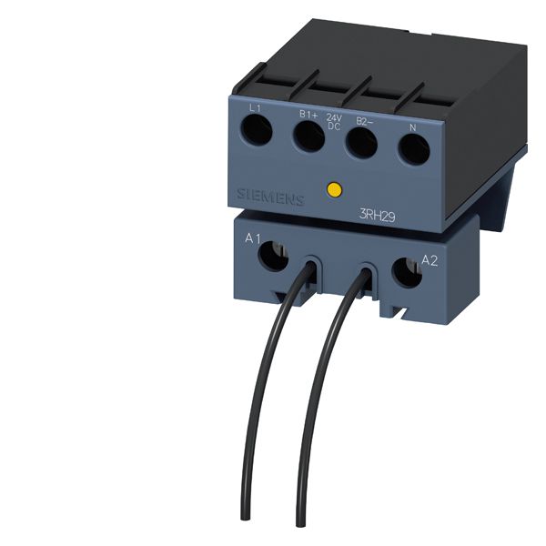 Coupling link for direct coil connection, DC 24V, 1NO, for motor contactors, szs0, screw terminal connector b1/b2 for 1NO