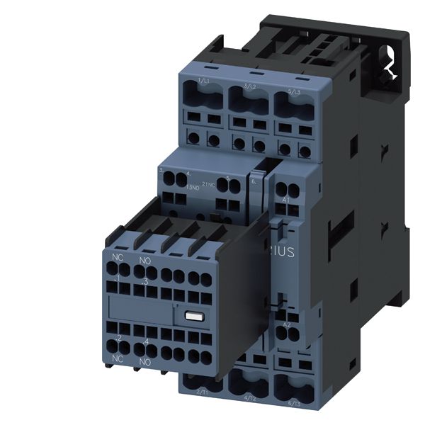CONTACTOR, AC-3, 5.5KW/400V, 2NO+2NC, AC110V 50HZ, 3-POLE, SZ S0 SPRING-LOADED TERMINAL REMOVABLE AUX. SWITCH