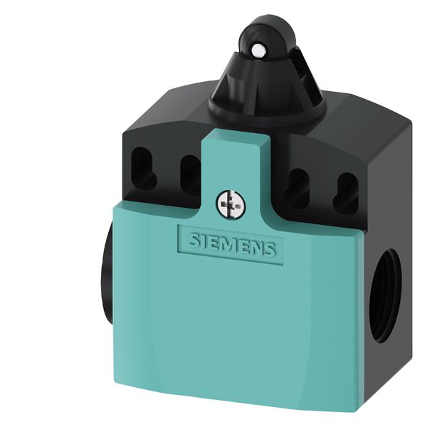 Position switch plastic enclosure according to en 50047, 50 mm device connection 2 x (m20 x 1.5) 1 no/2 nc quick action contacts roller plunger with plastic roller 10 mm