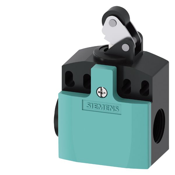 Position switch plastic enclosure according to en 50047, 50 mm device connection 2 x (m20 x 1.5) 1 no/2 nc quick action contacts roller lever with plastic roller 13 mm