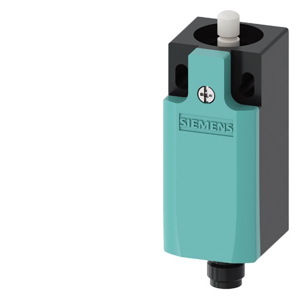 Position switch plastic enclosure according to en 50047, 31 mm 1 no/2 nc quick action contacts with m12 connector, 4-pole 2 nc connected pin assignment pin1=21, pin2=22 pin3=31, pin4=32 for max. 250 v and 4 a with teflon plunger