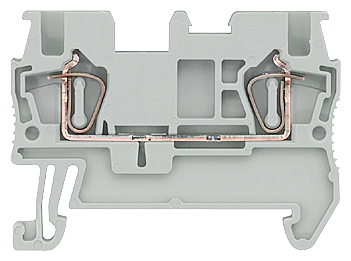 FEED-THROUGH TERMINAL WITH SPRING CONNECTION, SECTION 1,5 SQMM, WIDTH 4,2 MM, COLOR GREEN