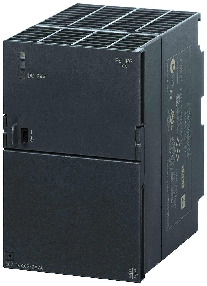 Product image for Siemens 6ES73071KA020AA0 120 to 230 VAC Input 24 VDC 10 Amp Output Stabilized Power Supply