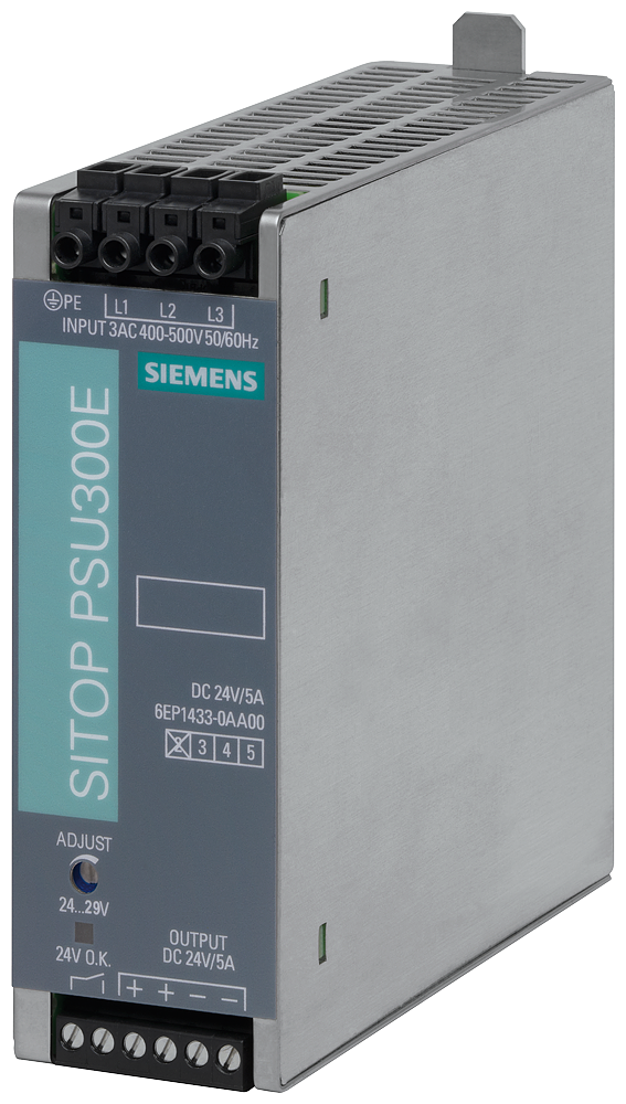 SITOP PSU300E 24 V/5 A STABILIZED POWER SUPPLY INPUT 3 400-500 V AC OUTPUT 24 V/5 A DC
