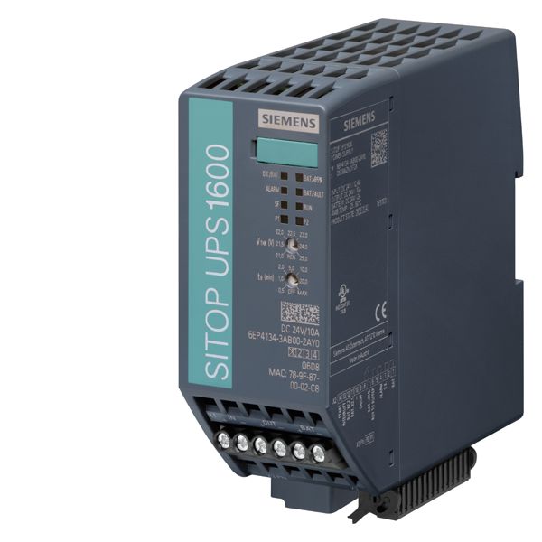 SITOP UPS1600 10A ETHERNET/ PROFINET UNINTERRUPTIBLE POWER SUPPLY WITH ETHERNET/PROFINET INTER- FACE INPUT 24 V DC OUTPUT 24 V/10 A DC