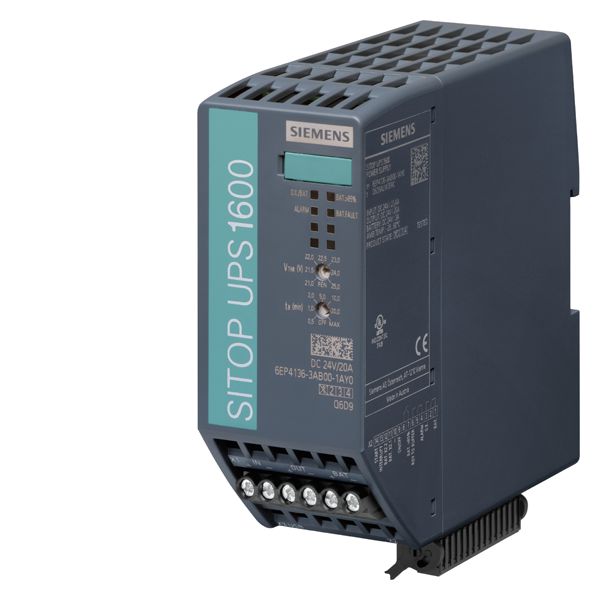 SITOP UPS1600 20A USB UNINTERRUPTIBLE POWER SUPPLY WITH USB INTERFACE INPUT 24 V DC OUTPUT 24 V/20 A DC