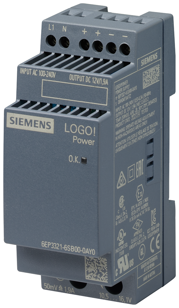 LOGO!POWER 12 V / 1.9 A stabilized power supply input 100-240 V AC output 12 V / 1.9 A DC