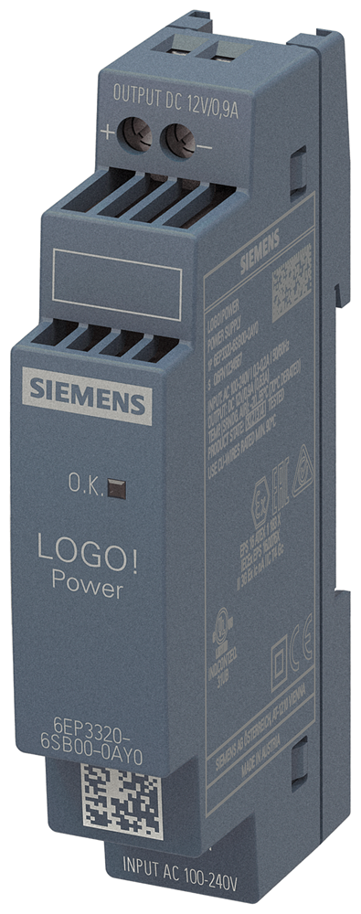 LOGO!POWER 12 V / 0.9 A stabilized power supply input 100-240 V AC output 12 V / 0.9 A DC