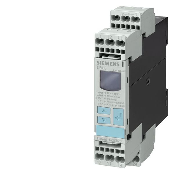 Analog monitoring relay phase sequence monitoring 3x 360 to 520V AC 50 to 60 HZ2 changeover contacts spring loaded connection