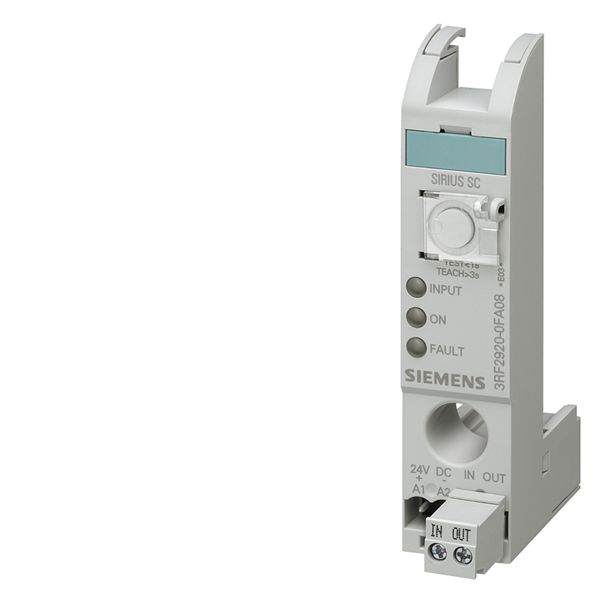 Load monitoring base current range 20a 40 deg. c control voltage 24V DC with the covering caps mounted for sold-state relays / contactors