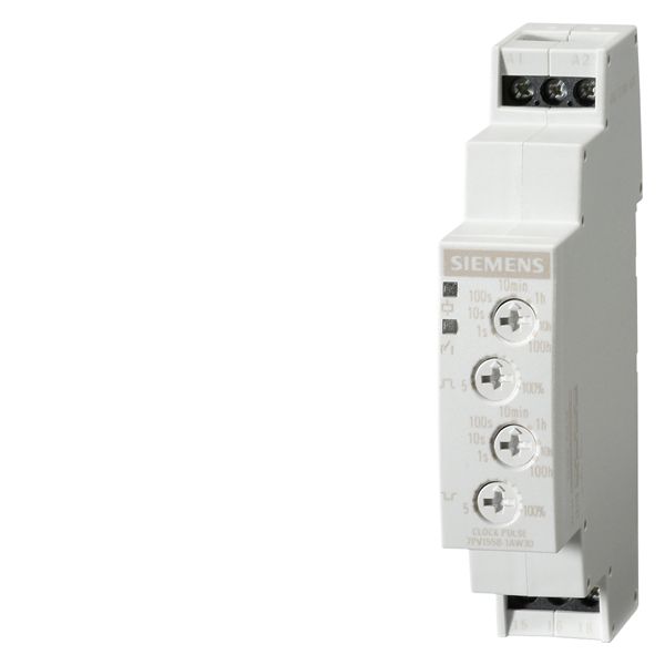 Time relay, clock-pulse relay 7 time setting ranges, 0,05s...100h, AC/DC 12... 240V, with led .