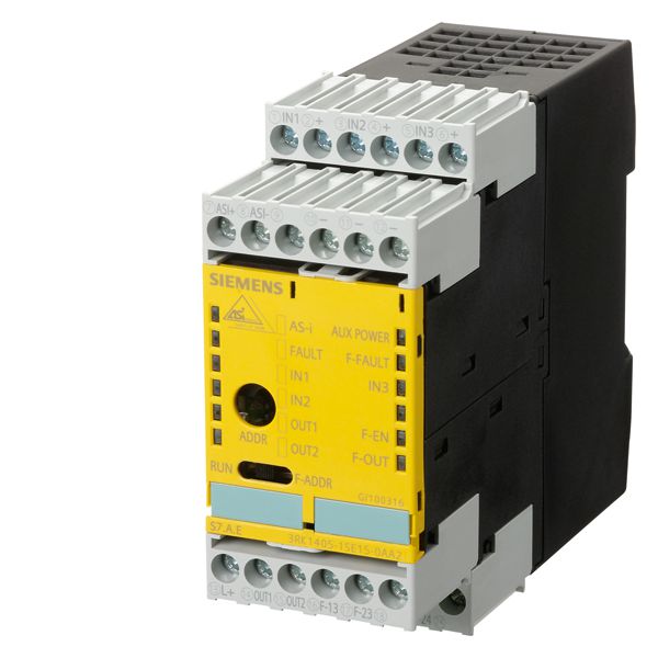 As-interface safe slimline module s45f 1f-ro/3di/2do, IP20, screw connection width 45mm