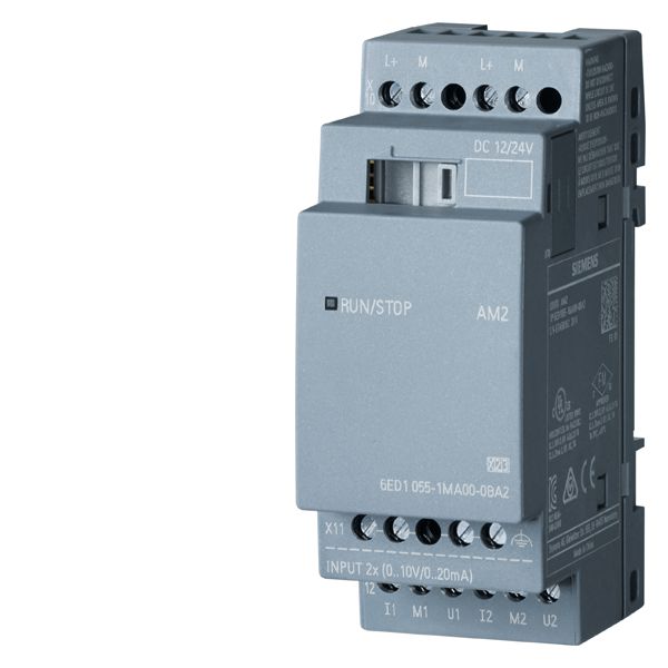 LOGO! am2 expansion module, pu DC 12/24V, 2 ai, 0 - 10v or 0/4 - 20ma for LOGO!8