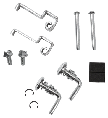 Door Latch and Mounting Kit. 2 Hinges and Pins, 2 1/4 Assembly, 2 Gasket Bumpers, Mounting Hardware, Installation Guide included. For System 89/ tiastar