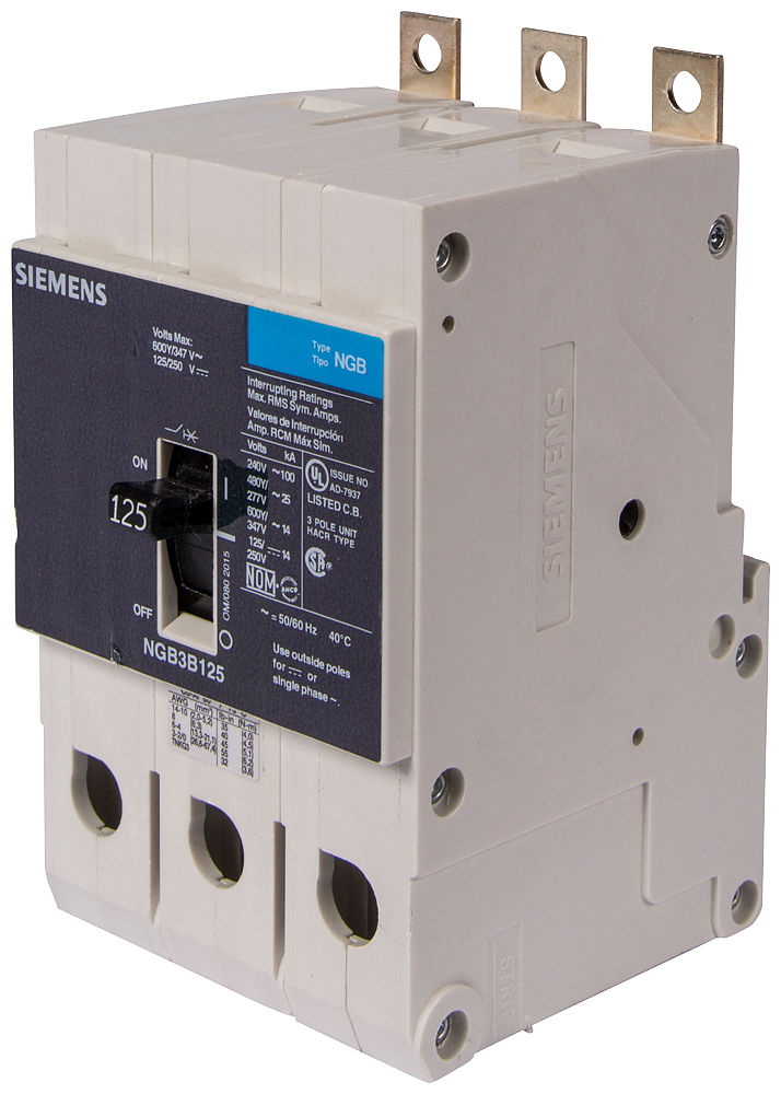 SIEMENS LOW VOLTAGE G FRAME CIRCUIT BREAKER WITH THERMAL - MAGNETIC TRIP. UL LISTED NGG FRAME WITH STANDARD BREAKING CAPACITY. 15A 1-POLE (14KAIC AT 347V) (25KAIC AT 277V). SPECIAL FEATURES MOUNTS ON DIN RAIL / SCREW, NO LUGS. DIMENSIONS (W x H x D) IN 1 x 5.4 x 2.8.