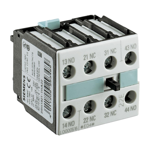 For motor contactors, 1-pole din en50005, screw connection, aux. switch block, 1 nc, del.