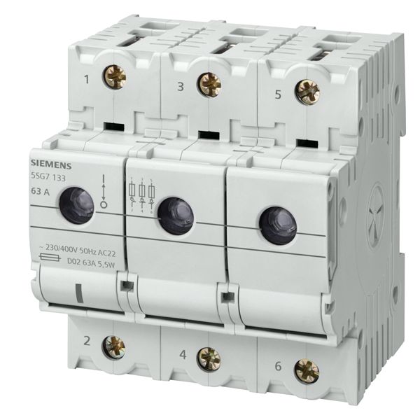 MINIZED, switch disconnector with fuse, D02, 3-pole, In 63 A, Un AC 400 V