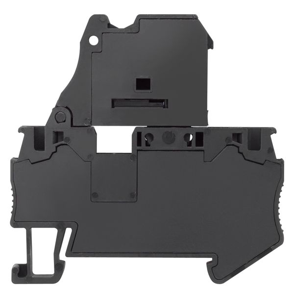 FUSE TERMINAL WITH ILLUM. DISPLAY(110 - 250V) FOR G FUSE LINKS 5 X 20, 5 X 25 AND 5 X 30 MM, WITH 4 MM2 SPRING CONNECTION, WIDTH 6.2 MM, COLOR BLACK