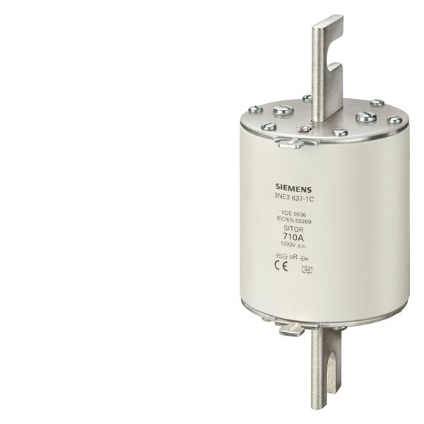 SITOR fuse link, with slotted blade contacts, NH3, In 224 A, aR, Un AC 1000 V, Un DC 440 V, Front indicator